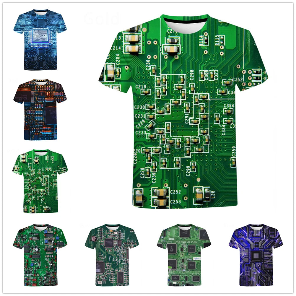 Circuit Board Shirt 3D Printed - Natemo Store