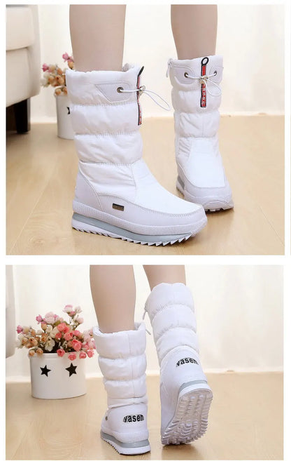 Women Snow Boots Platform Winter Boots Thick Plush Waterproof Non-slip