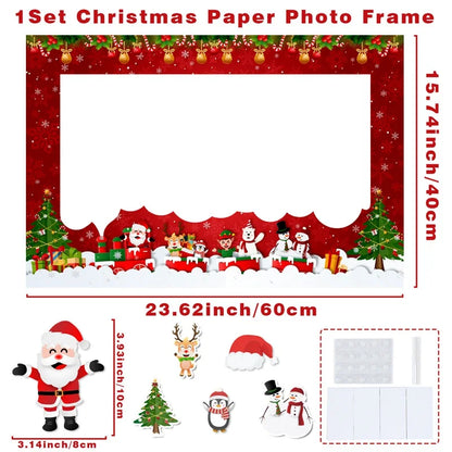 Christmas Frame Photo Prop Merry Christmas Decorations For Home 2024 Xmas