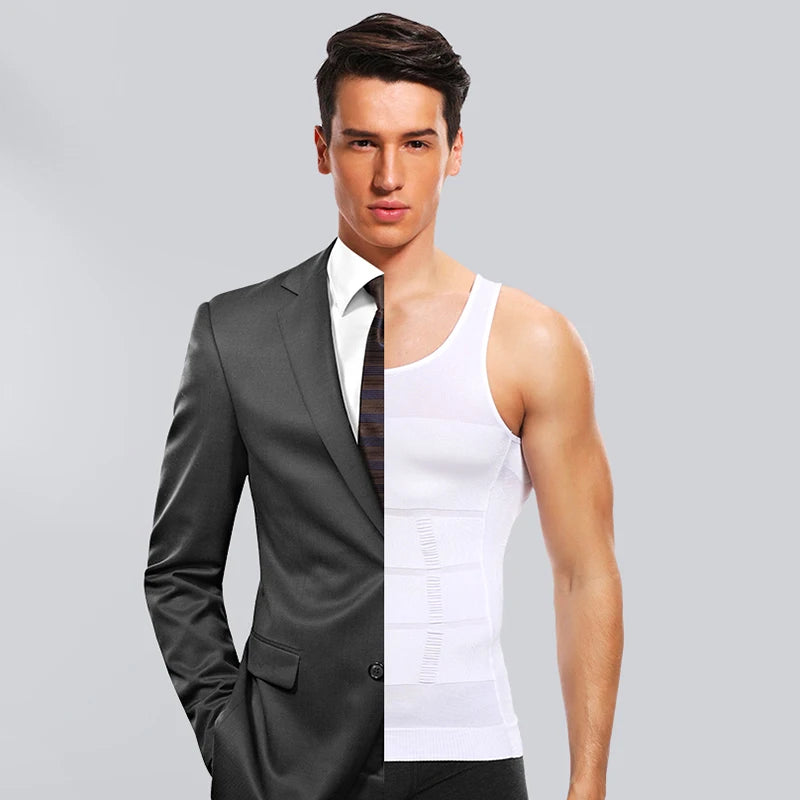 Men's Slimming Body Shapewear Corset Vest Shirt Compression Abdomen