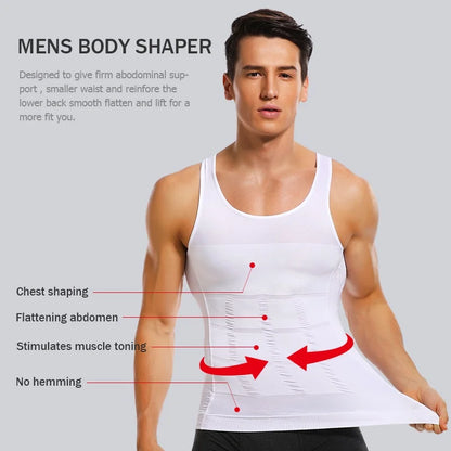 Men's Slimming Body Shapewear Corset Vest Shirt Compression Abdomen