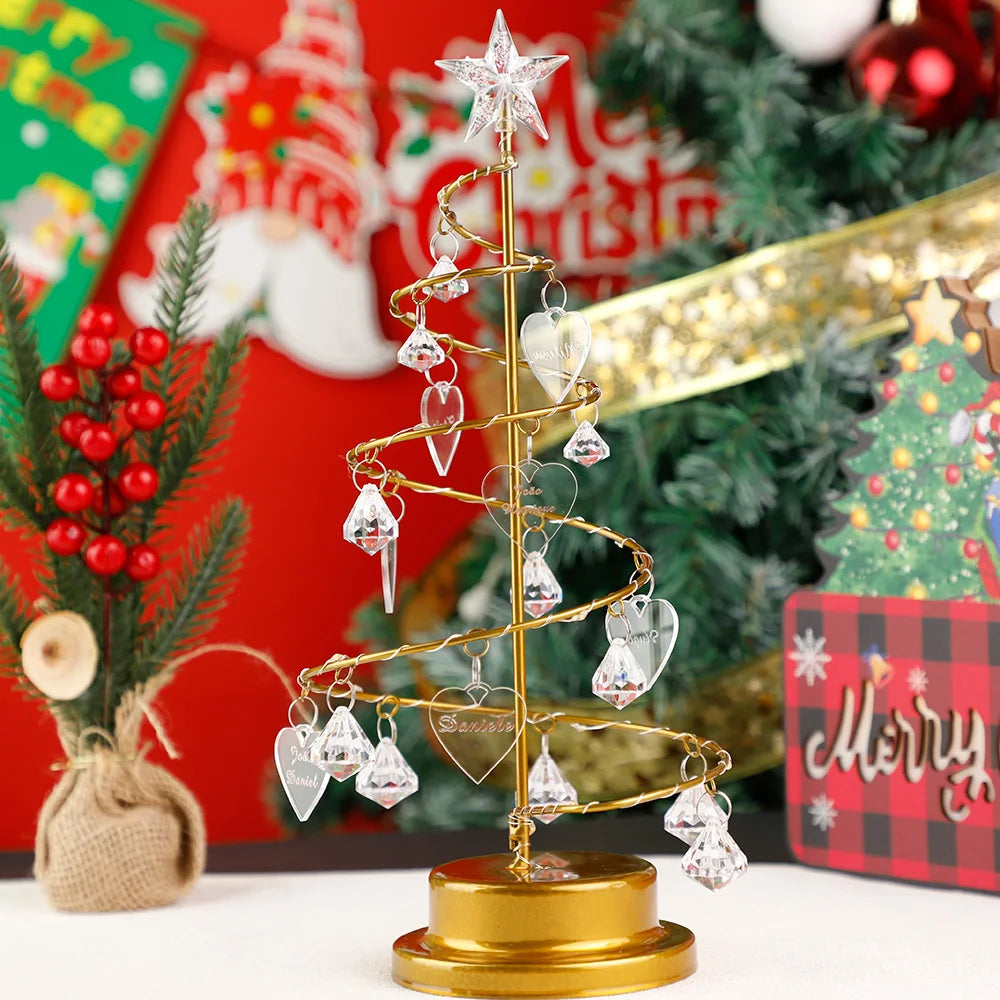 Adornos para árbol de Navidad con dijes de nombres de familia personalizados