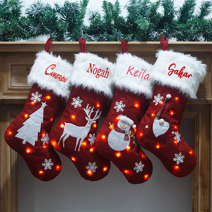 Medias navideñas personalizadas con luces