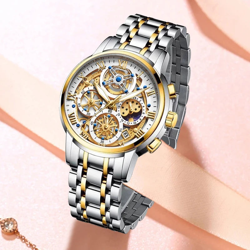 Elevate Your Style with the LIGE Luxury Gold Women’s Watch!