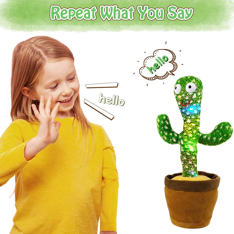 Cactus parlante interactivo para niños que baila y habla, cactus soleado electrónico