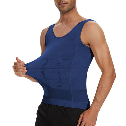 Men's Slimming Body Shapewear Corset Vest Shirt Compression Abdomen