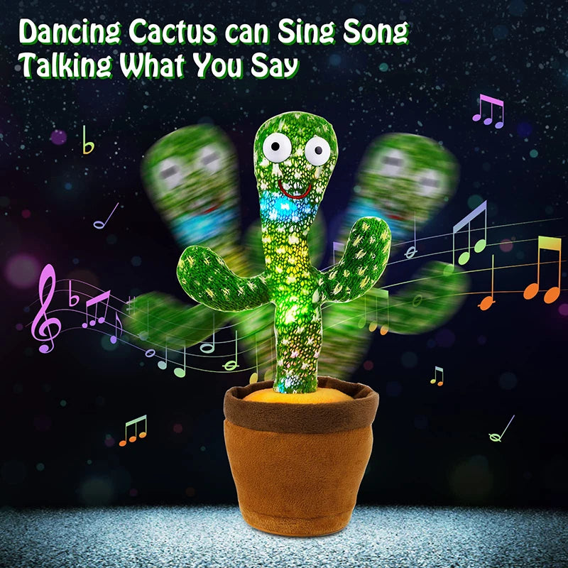 Cactus parlante interactivo para niños que baila y habla, cactus soleado electrónico