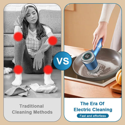 Wireless Electric Cleaning Brush Rechargeable Kitchen Dishwashing Brush