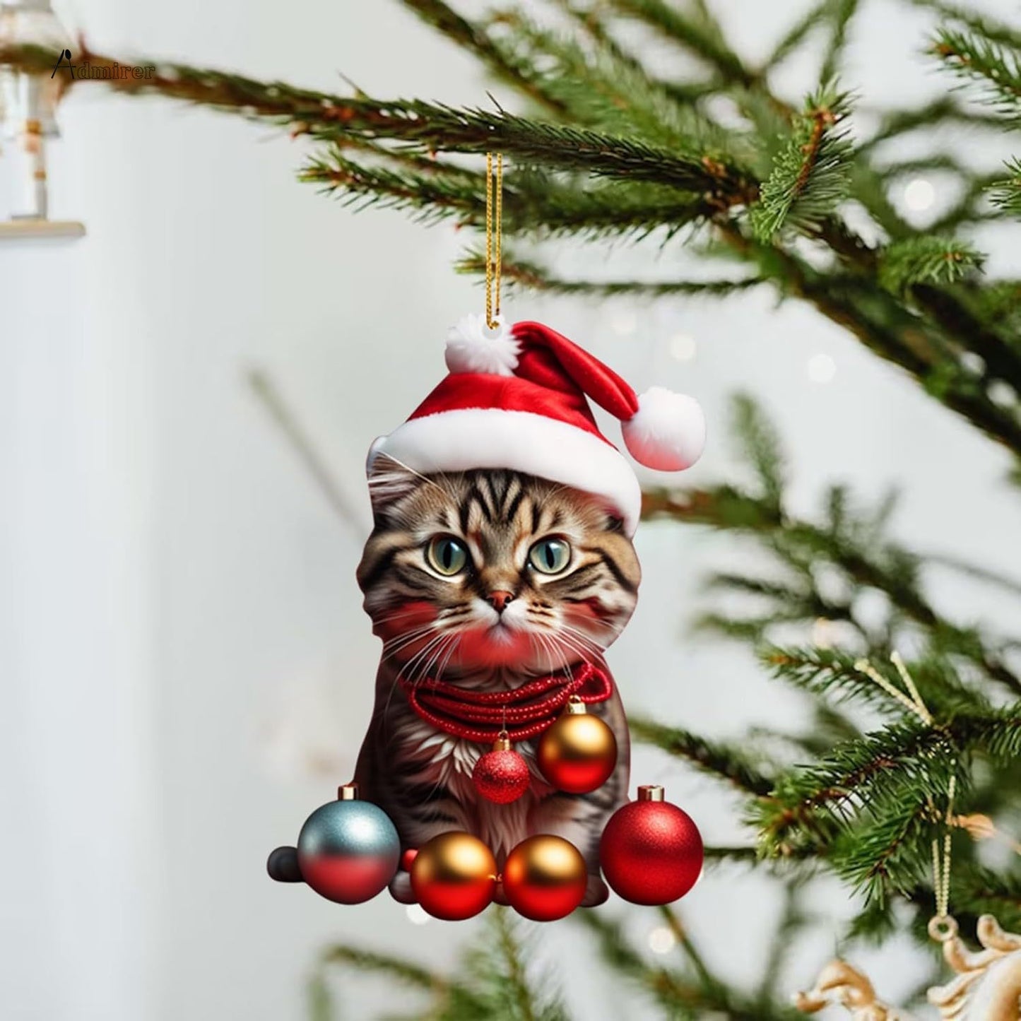 2024 New Cartoon Cute Cat Christmas Ornaments Hanging Decoration