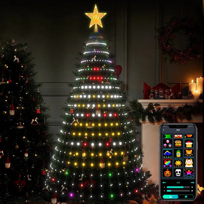 2.1M LED Árvore de Natal Luz Decorativa Inteligente