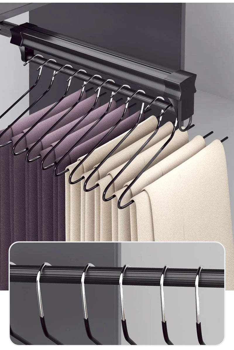 Adjustable Wardrobe Clothing Rail Heavy Duty Pull-Out Closet