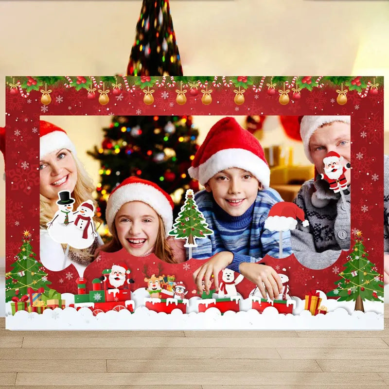 Christmas Frame Photo Prop Merry Christmas Decorations For Home 2024 Xmas