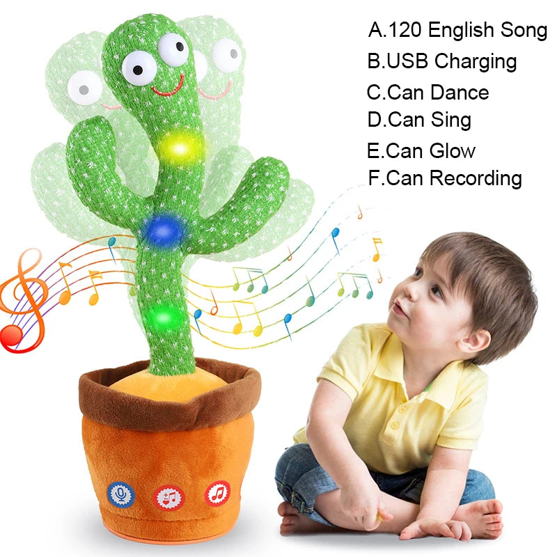 Cactus parlante interactivo para niños que baila y habla, cactus soleado electrónico