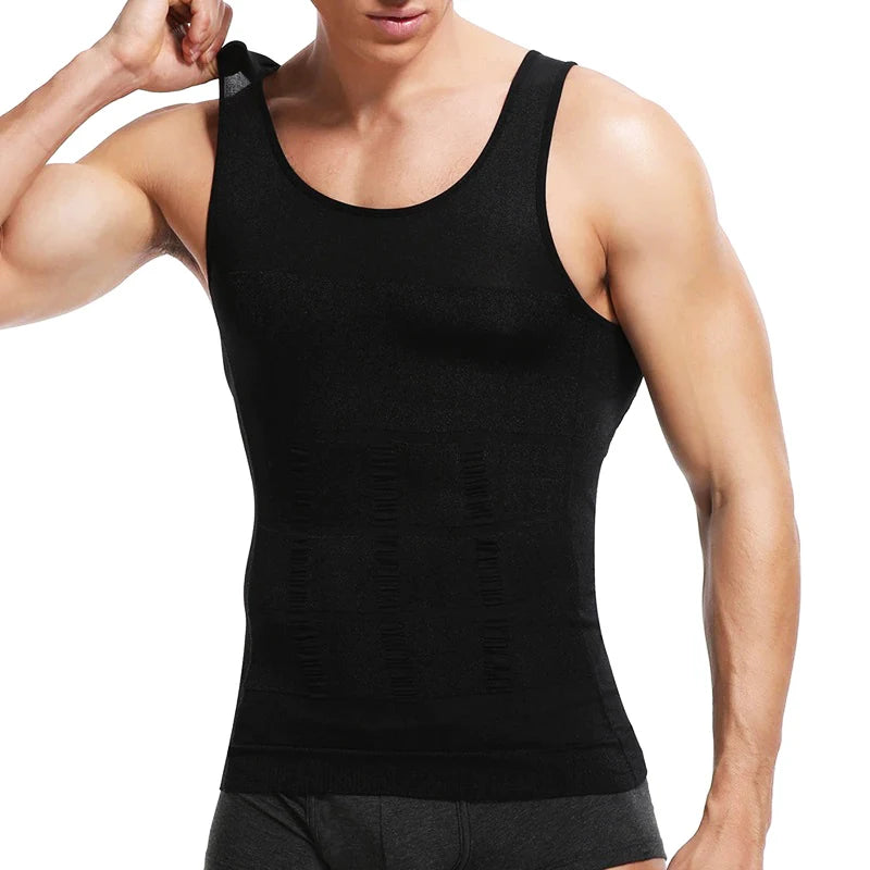 Men's Slimming Body Shapewear Corset Vest Shirt Compression Abdomen