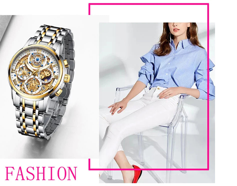 Elevate Your Style with the LIGE Luxury Gold Women’s Watch!