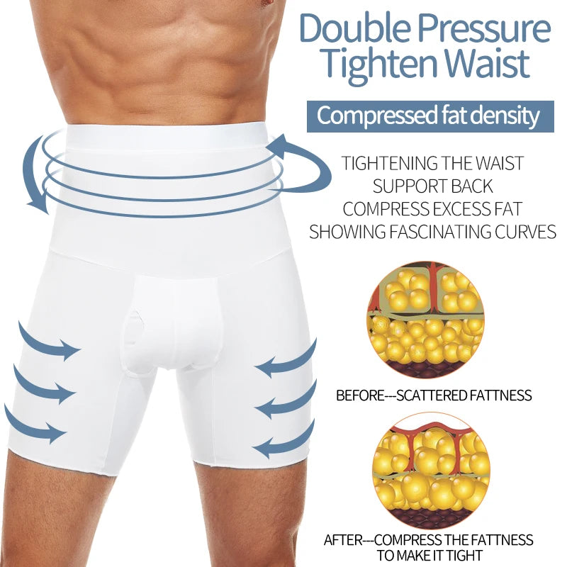 Men Body Shaper Tummy Control Compression Shorts Belly