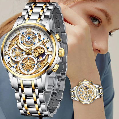 Elevate Your Style with the LIGE Luxury Gold Women’s Watch!