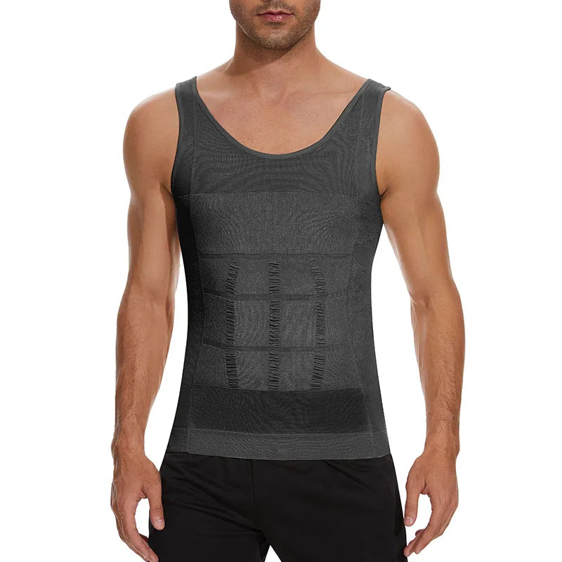 Men's Slimming Body Shapewear Corset Vest Shirt Compression Abdomen