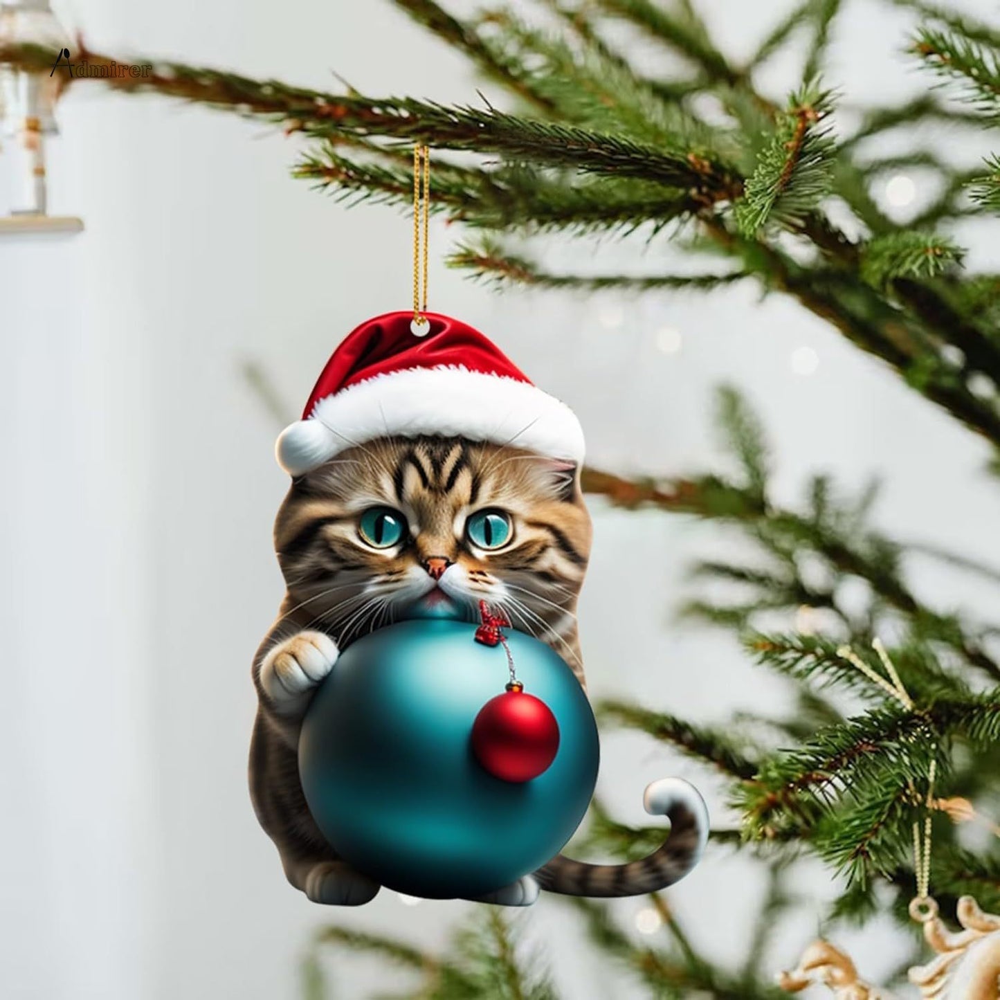 2024 New Cartoon Cute Cat Christmas Ornaments Hanging Decoration