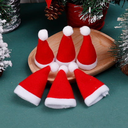 Christmas Cutlery Bag Mini Santa Claus Hat Wine Bottle