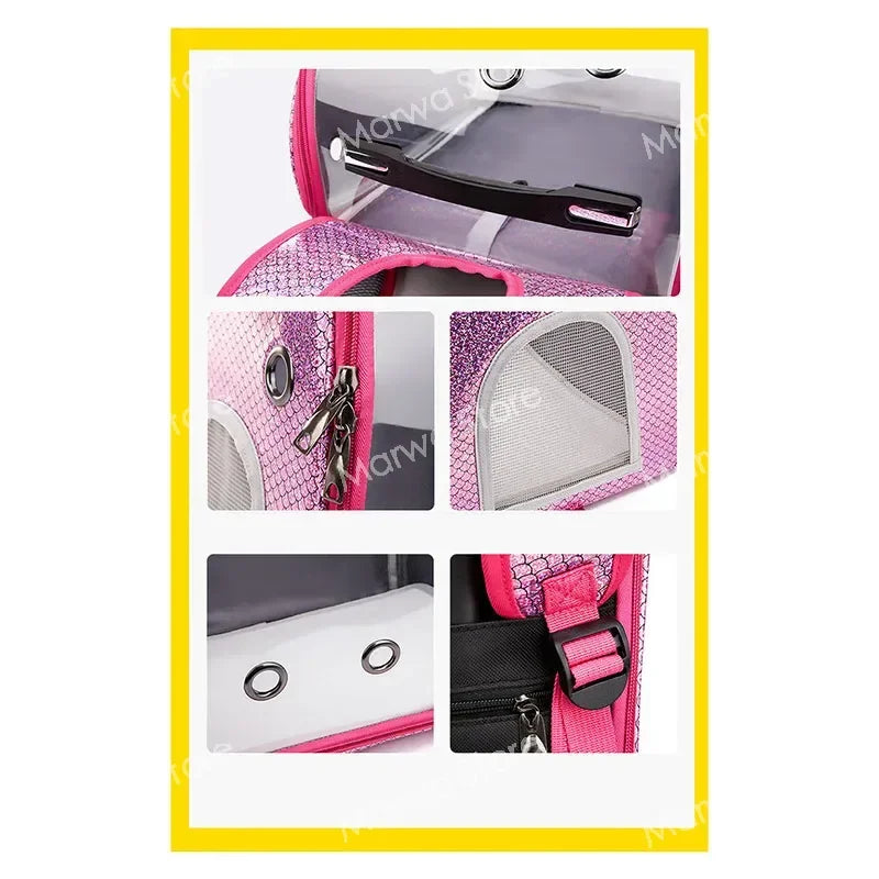 The capsule bag carrying pet  packaging Dog Cat Carrying Backpack Pet Travel Carrier with Double Wheels