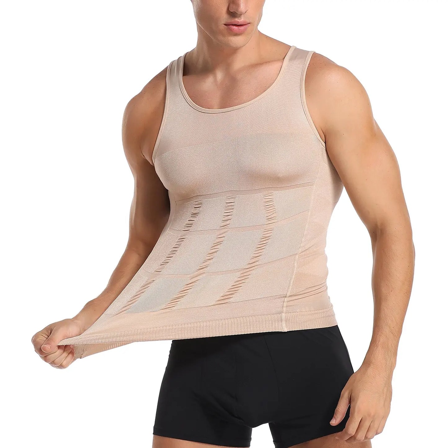 Men's Slimming Body Shapewear Corset Vest Shirt Compression Abdomen