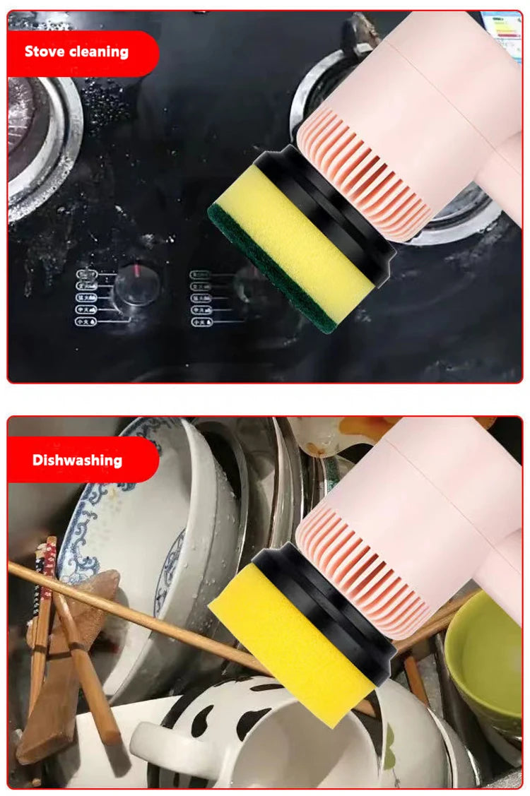 Automatic Kitchen Dishwashing Brush Bathtub Tile Professional Cleaning Brush