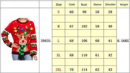 Ladies Jumper Winter Autumn Pullover With LED Lamp