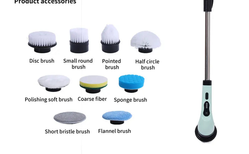 9-in-1 Electric Cleaning Brush Electric Spin Cleaning Scrubber Electric Cleaning