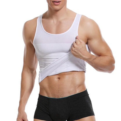 Men's Slimming Body Shapewear Corset Vest Shirt Compression Abdomen