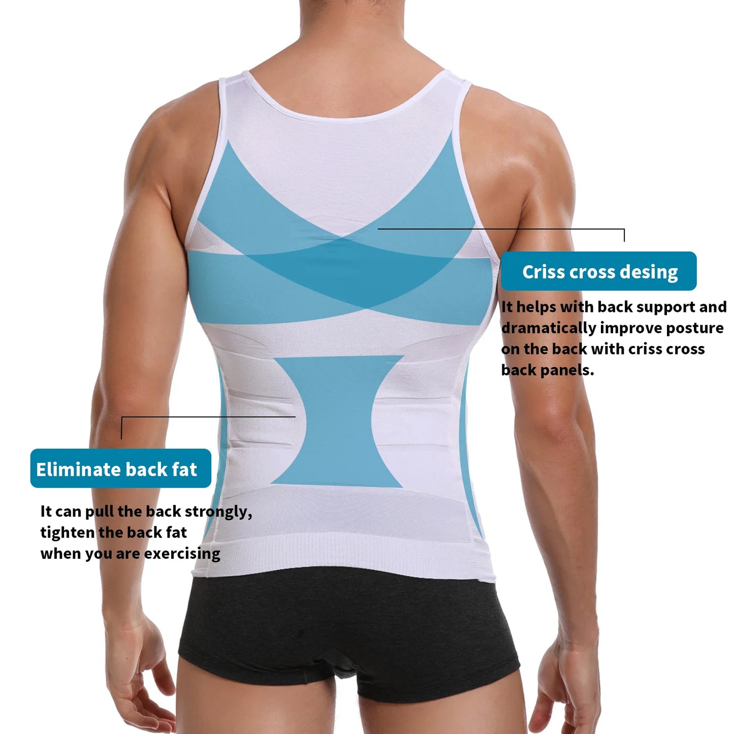 Men's Slimming Body Shapewear Corset Vest Shirt Compression Abdomen