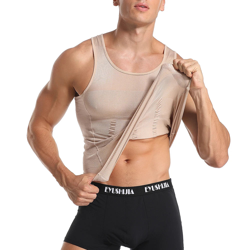 Men's Slimming Body Shapewear Corset Vest Shirt Compression Abdomen