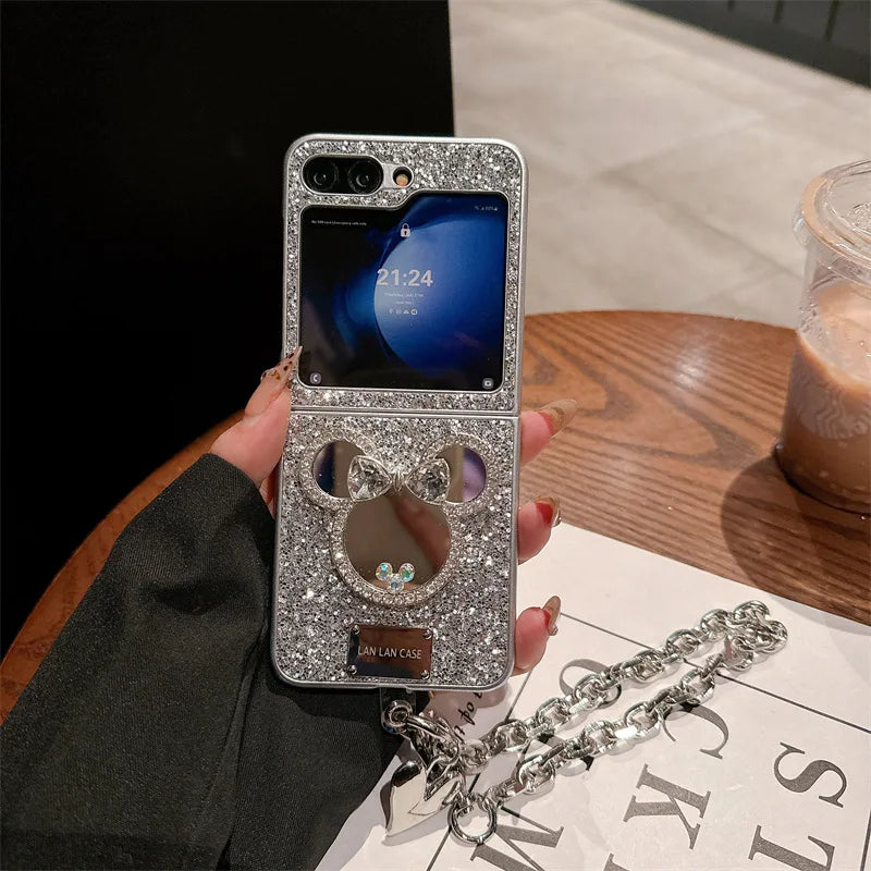 Creative Shining Mirror Phone Case for Samsung Galaxy Z Flip 6 5 4 3