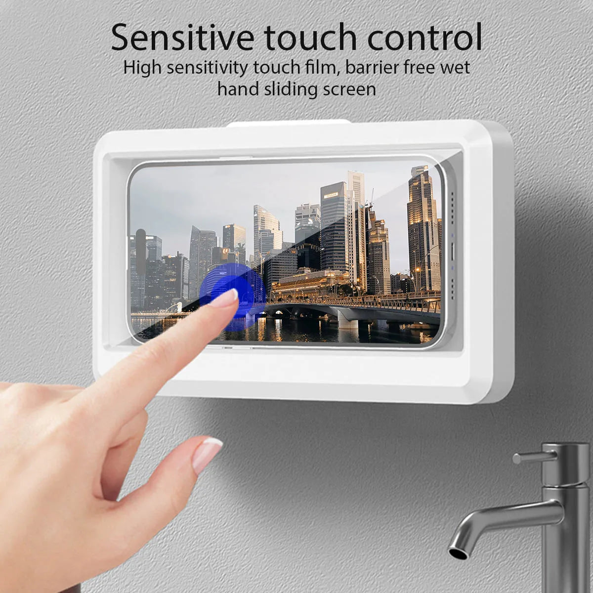 Bathroom Waterproof Phone Case Home Wall Holder Stand Box Self-adhesive