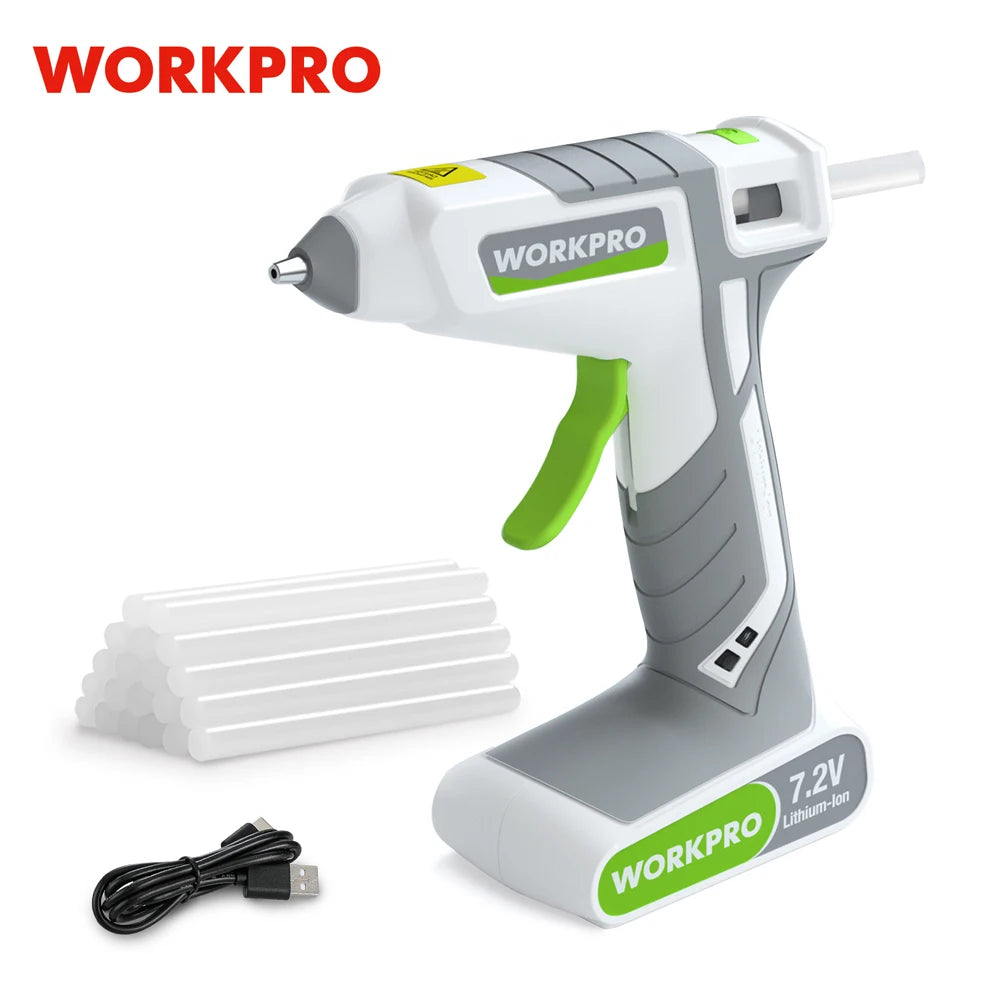 WORKPRO Glue Gun 7.2V Lithium Battery Hot Silicone Gun Hot