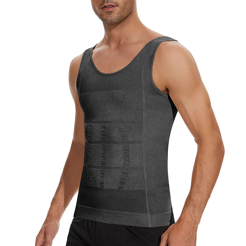 Men's Slimming Body Shapewear Corset Vest Shirt Compression Abdomen