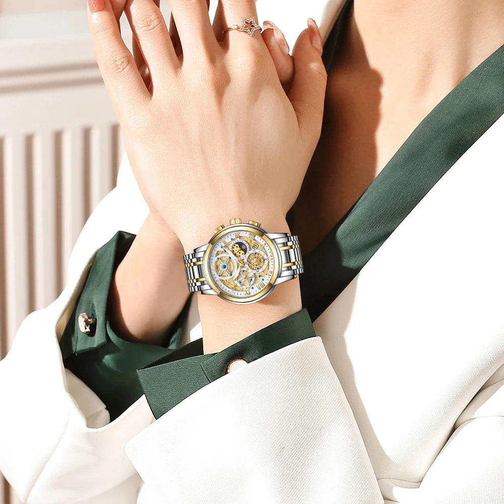 Elevate Your Style with the LIGE Luxury Gold Women’s Watch!