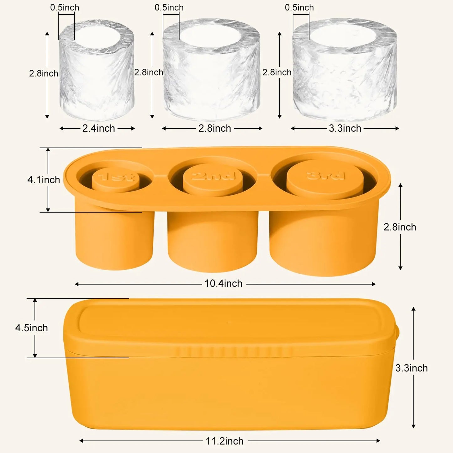 Ice Cube Tray for Stanley Cup Tumbler With Lid