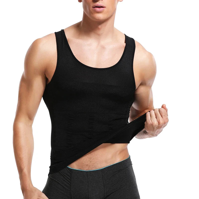 Men's Slimming Body Shapewear Corset Vest Shirt Compression Abdomen