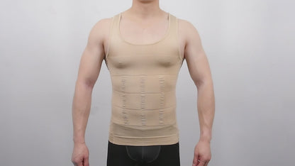 Men's Slimming Body Shapewear Corset Vest Shirt Compression Abdomen